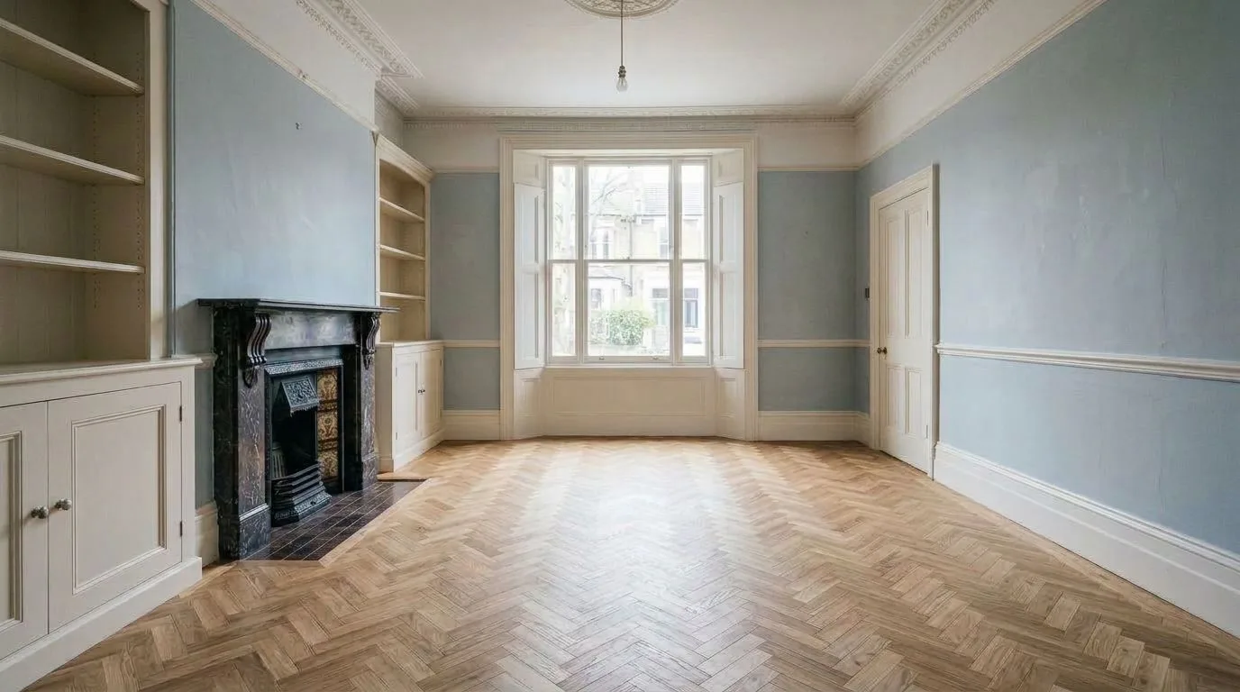 Freshly decorated period living room by Abode Renovations